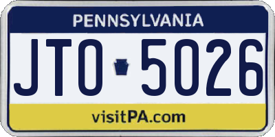 PA license plate JTO5026