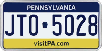 PA license plate JTO5028