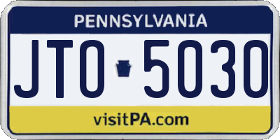 PA license plate JTO5030