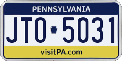 PA license plate JTO5031