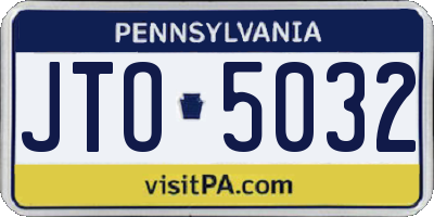 PA license plate JTO5032