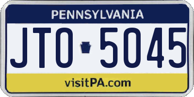 PA license plate JTO5045