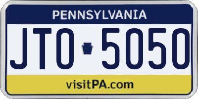 PA license plate JTO5050