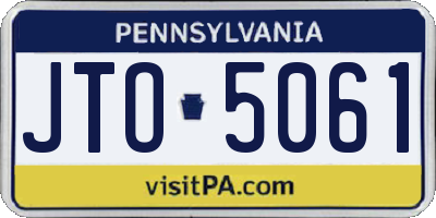 PA license plate JTO5061