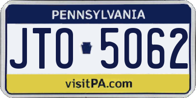 PA license plate JTO5062