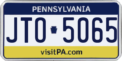 PA license plate JTO5065