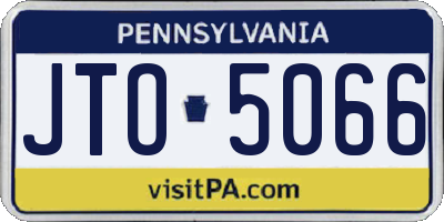 PA license plate JTO5066
