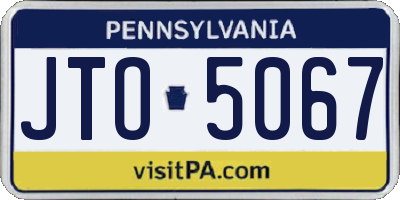 PA license plate JTO5067