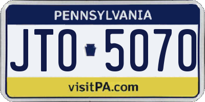 PA license plate JTO5070