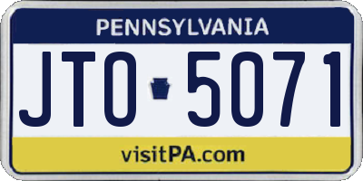 PA license plate JTO5071