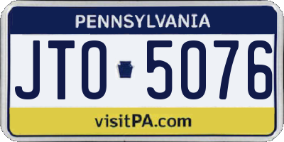 PA license plate JTO5076