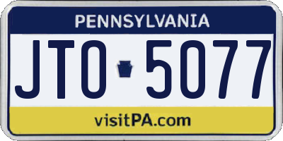 PA license plate JTO5077