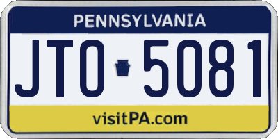 PA license plate JTO5081