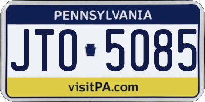 PA license plate JTO5085