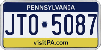 PA license plate JTO5087