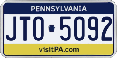 PA license plate JTO5092