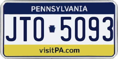 PA license plate JTO5093