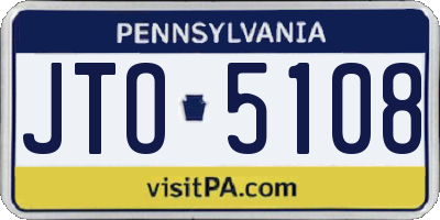 PA license plate JTO5108