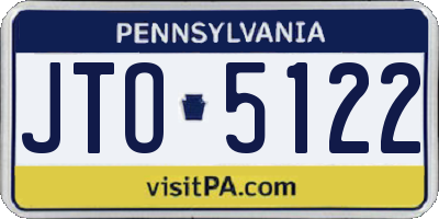 PA license plate JTO5122