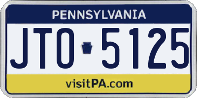 PA license plate JTO5125