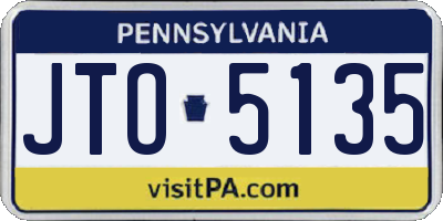 PA license plate JTO5135