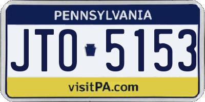 PA license plate JTO5153
