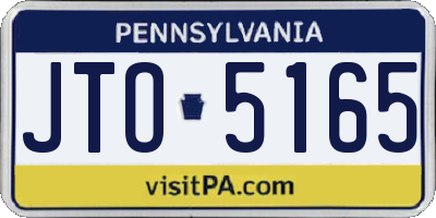 PA license plate JTO5165