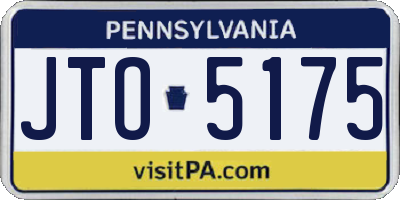 PA license plate JTO5175