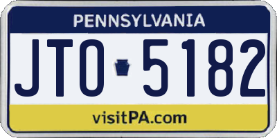PA license plate JTO5182