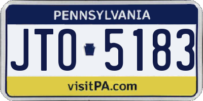 PA license plate JTO5183