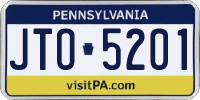PA license plate JTO5201