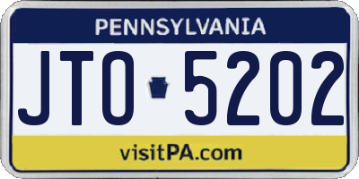 PA license plate JTO5202