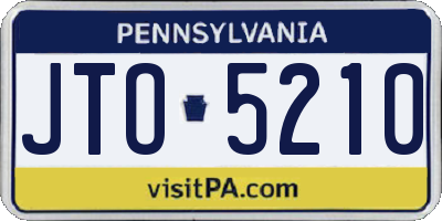 PA license plate JTO5210