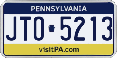 PA license plate JTO5213