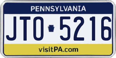 PA license plate JTO5216