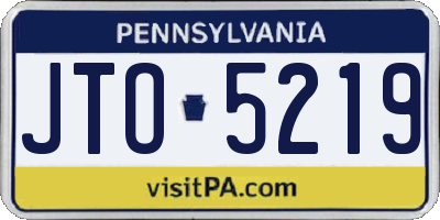 PA license plate JTO5219