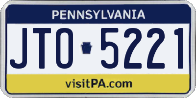 PA license plate JTO5221