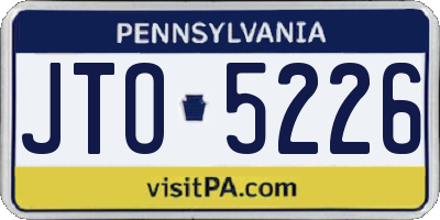 PA license plate JTO5226