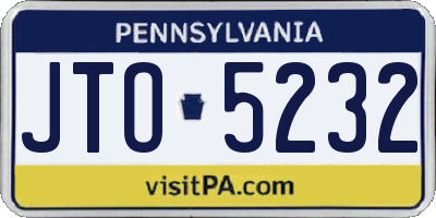 PA license plate JTO5232