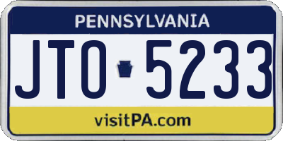 PA license plate JTO5233