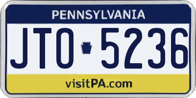 PA license plate JTO5236