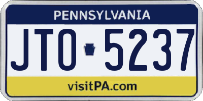 PA license plate JTO5237