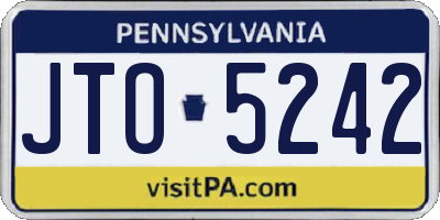 PA license plate JTO5242