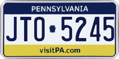 PA license plate JTO5245