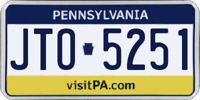 PA license plate JTO5251