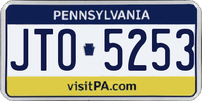 PA license plate JTO5253