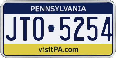 PA license plate JTO5254