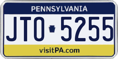 PA license plate JTO5255
