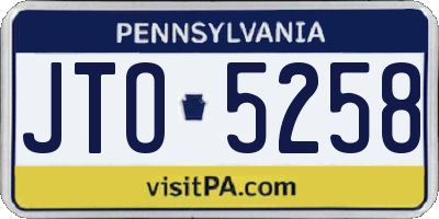 PA license plate JTO5258