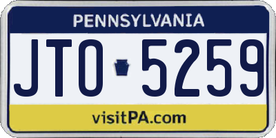 PA license plate JTO5259